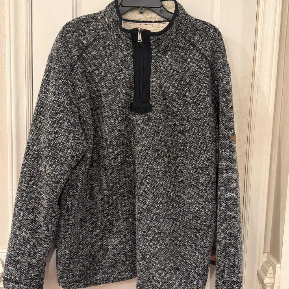 Orvis Charcoal and Black Zip-Up Sweater